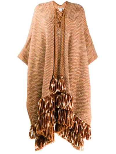 Shop Ulla Johnson Oversized Fit Poncho In Neutrals