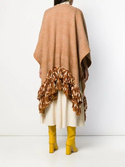 Shop Ulla Johnson Oversized Fit Poncho In Neutrals