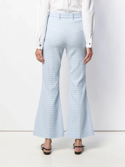 Shop Sara Battaglia Belted Flared Trousers - Blue