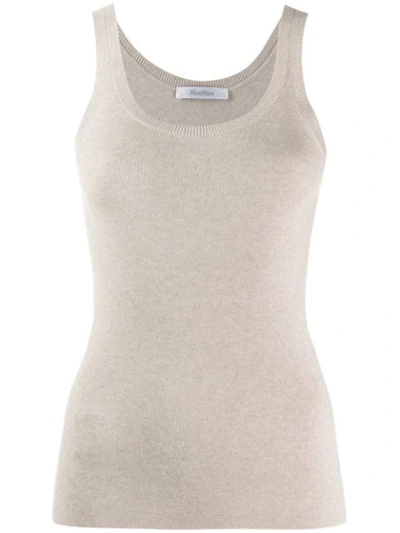 Shop Max Mara Knitted Tank Top - Neutrals