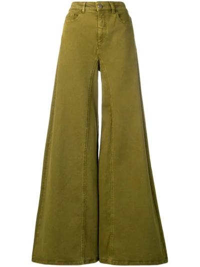 Shop Alberta Ferretti High Waisted Flared Jeans In Green