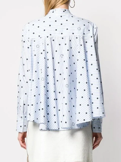 Shop Karl Lagerfeld Karl Dots Shirt In Blue ,white