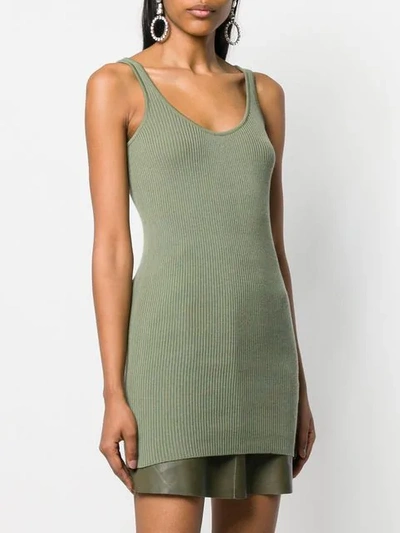 Shop Bottega Veneta Ribbed Knit Tank Top In Green