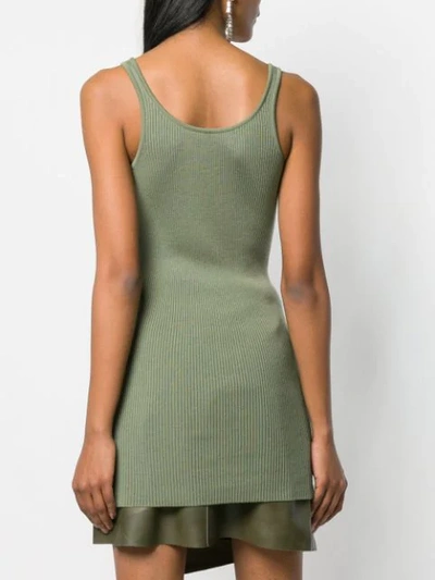 Shop Bottega Veneta Ribbed Knit Tank Top In Green