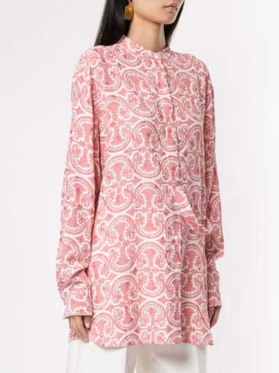 JIL SANDER FLORAL PRINT SHIRT - 粉色