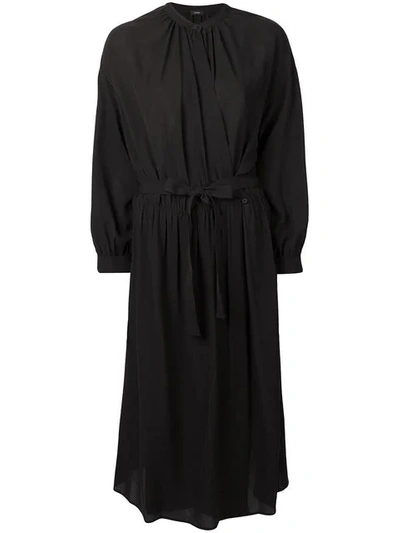 Shop Joseph Belted Midi Dress In Black