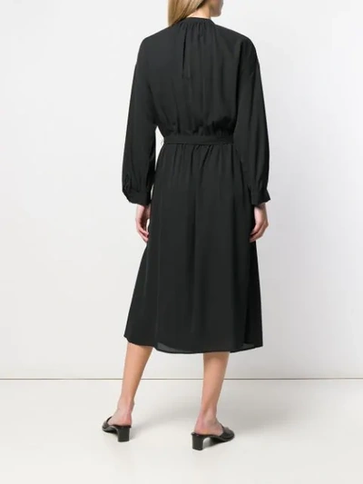 Shop Joseph Belted Midi Dress In Black