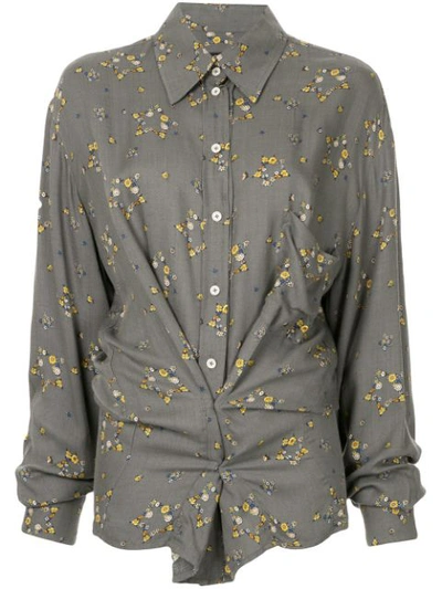 Shop Zambesi Floral Stars Print Shirt In Grey