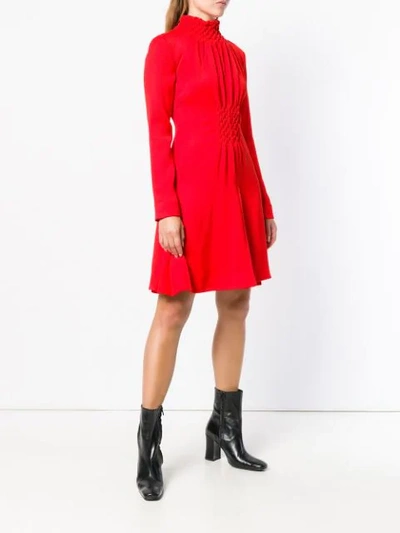 Shop Aalto Smocked High Neck Mini Dress - Red