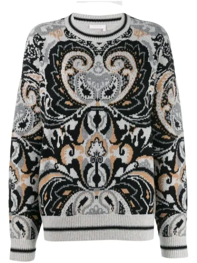 Shop See By Chloé Giant Paisley Jacquard Sweater - Grey