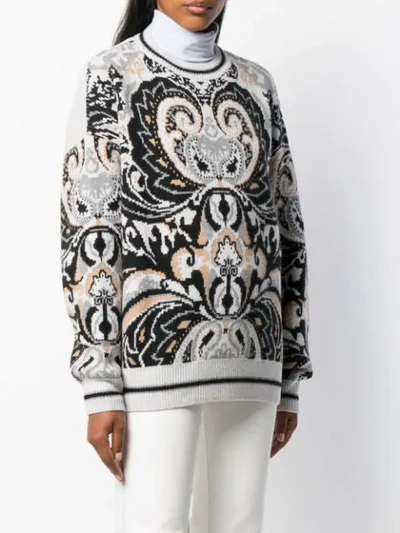 Shop See By Chloé Giant Paisley Jacquard Sweater - Grey