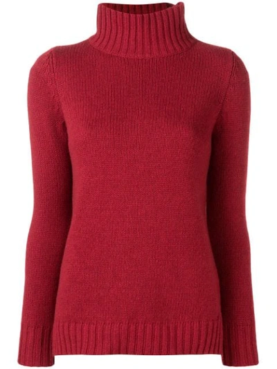 Shop Aragona Cashmere Turtleneck Sweater In Red