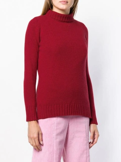 Shop Aragona Cashmere Turtleneck Sweater In Red