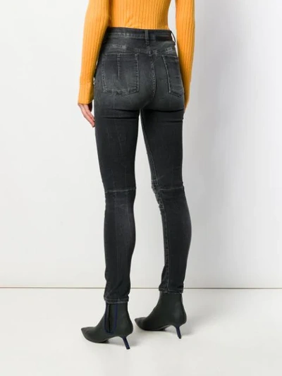 Shop Ben Taverniti Unravel Project Mid Rise Zipped Skinny Jeans In Grey