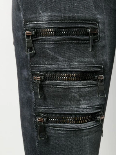 UNRAVEL PROJECT MID RISE ZIPPED SKINNY JEANS - 灰色