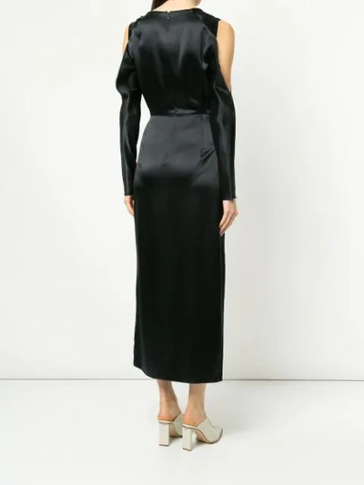 Shop Dion Lee Plisse Midi Dress In Black