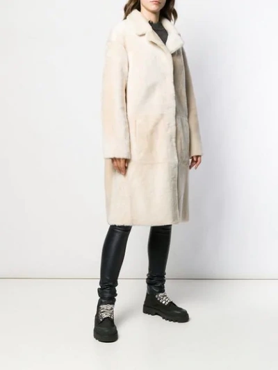 Shop Drome Reversible Single Breasted Coat In White