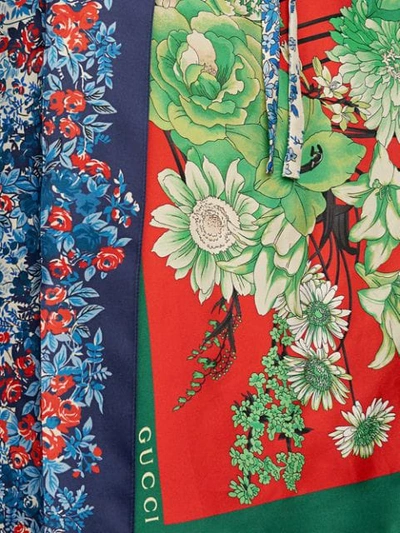 Shop Gucci Patchwork Scarves Kaftan In Multicolour