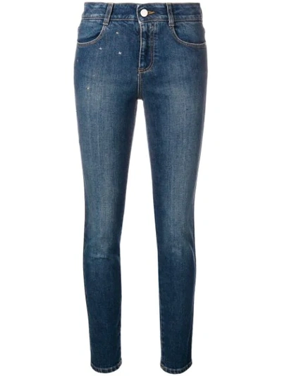 Shop Stella Mccartney Star Stud Skinny Jeans In Blue