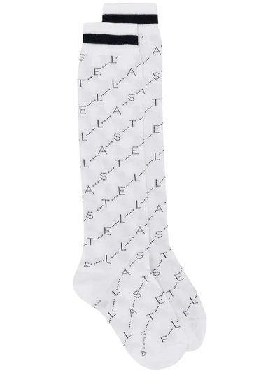 Shop Stella Mccartney Printed Logo Socks In 8491 White