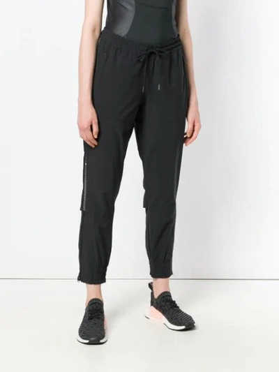 Shop Adidas By Stella Mccartney Layered Cropped Joggers In Black
