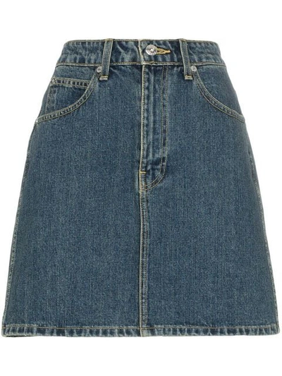 Shop Eve Denim Tallulah High-wasited Denim Mini Skirt In Blue