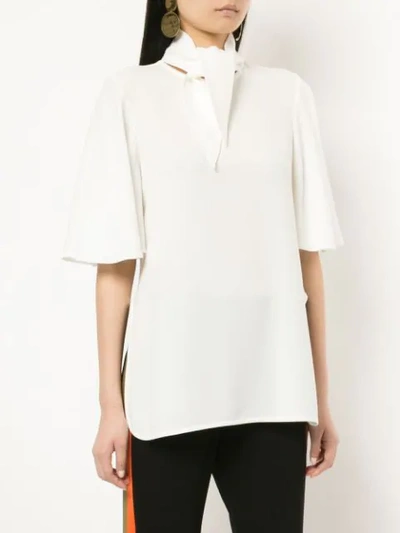 Shop Ellery Salvador Tie-neck Blouse In Neutrals