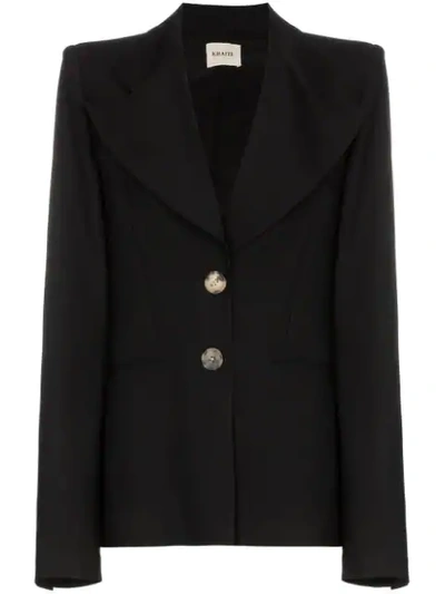 Shop Khaite Alexis Oversized Lapels Blazer Jacket In Black