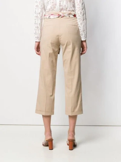 Shop Cambio Scarf Belt Trousers In Neutrals