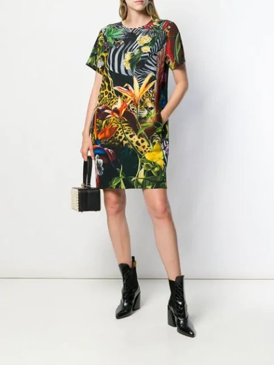 Shop Roberto Cavalli Paradise Found Print Dress In 09000 Multicolor