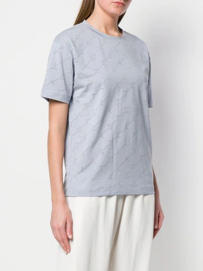 Shop Stella Mccartney Perforated Logo T In Blue