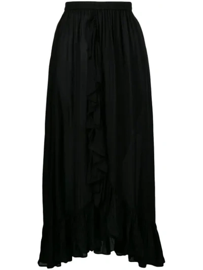 Shop Mes Demoiselles Draped Ruffle Skirt - Black