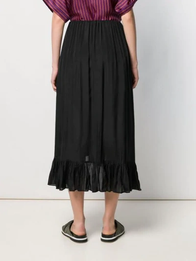 Shop Mes Demoiselles Draped Ruffle Skirt - Black