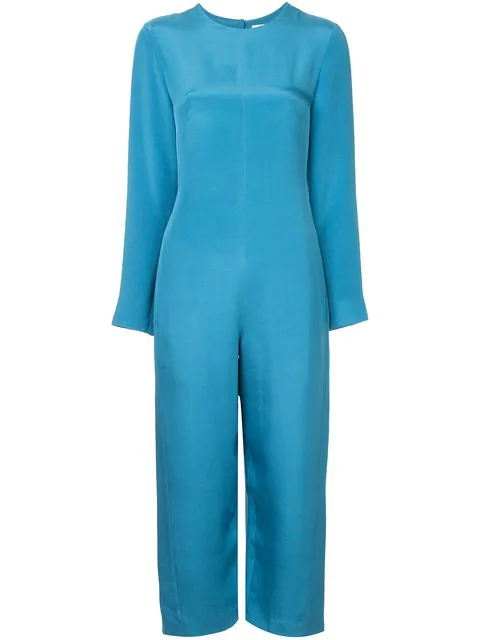 silk blue jumpsuit
