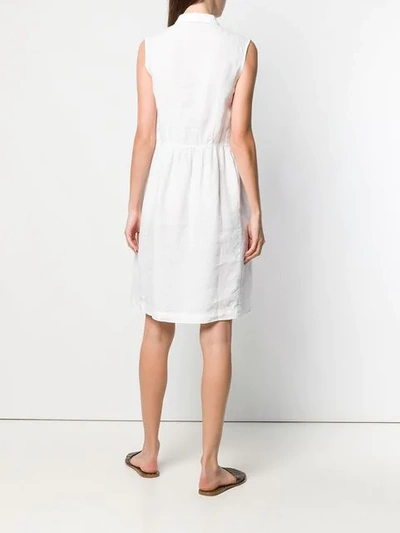 Shop Peserico Flared Sleeveless Shirt Dress In White