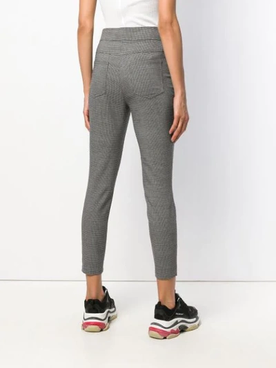 Shop Alexander Wang Slim Houndstooth Trousers In Grey