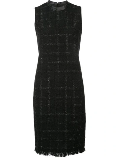 Shop Akris Punto Checked Fitted Dress In Black