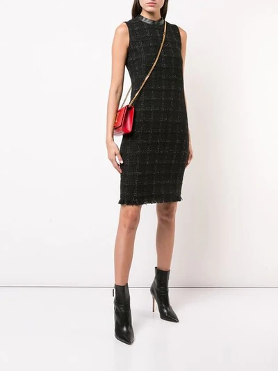 Shop Akris Punto Checked Fitted Dress In Black