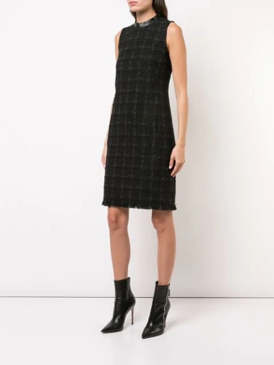 Shop Akris Punto Checked Fitted Dress In Black