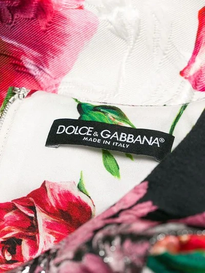 Shop Dolce & Gabbana Peony-print Dress In White