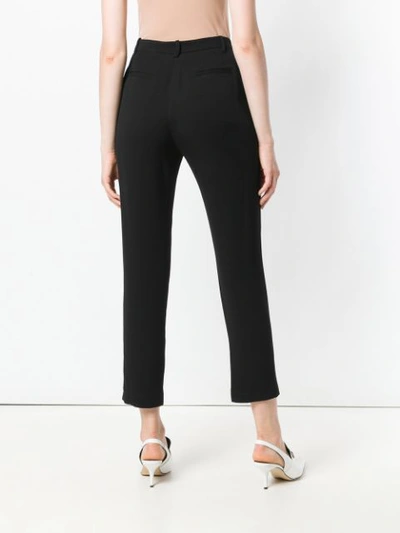 Shop Pinko Lace Panel Trousers In Black