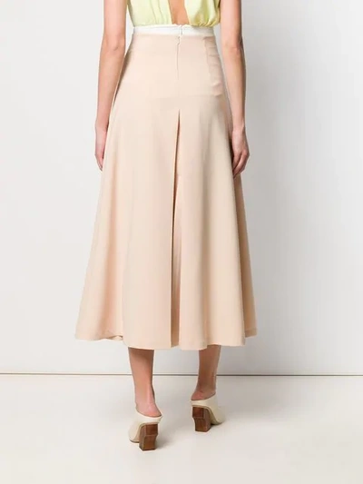 Shop A.w.a.k.e. Mode Front Pleat Skirt - Neutrals