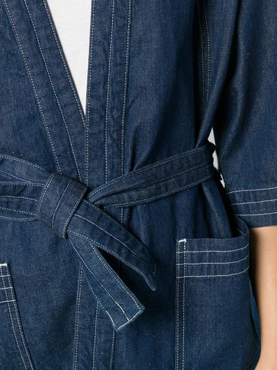 Shop M.i.h. Jeans Tie Waist Kimono Jacket In Blue