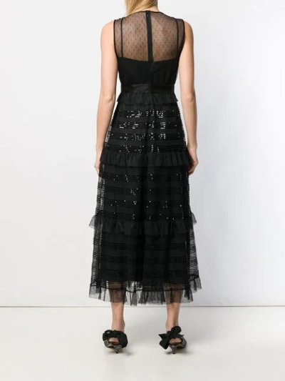 Shop Red Valentino Microsequin Tulle Dress In Black