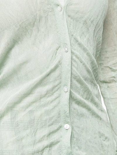 THEORY 皱褶效果开衫 - 绿色