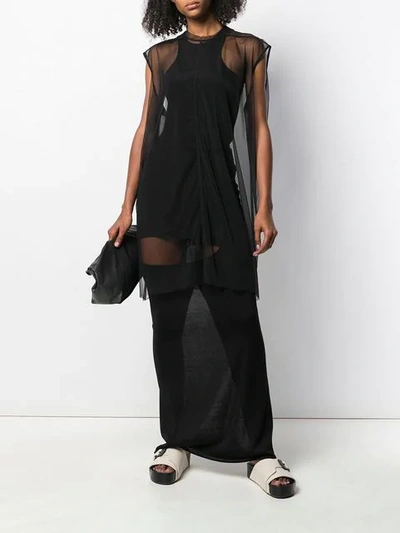 RICK OWENS CUT OUT MAXI SKIRT - 黑色