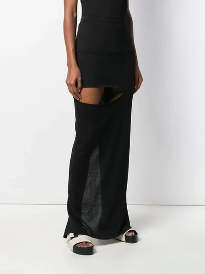Shop Rick Owens Cut Out Maxi Skirt In Black