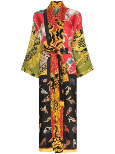 Shop Rianna + Nina Shoe Print Kimono In Multicoloured