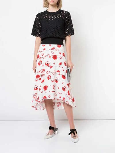 Shop Proenza Schouler Tiered Skirt In Neutrals