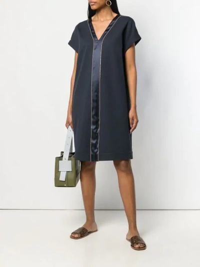 Shop Brunello Cucinelli Tunic Dress In Blue